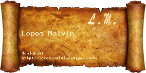 Lopos Malvin névjegykártya
